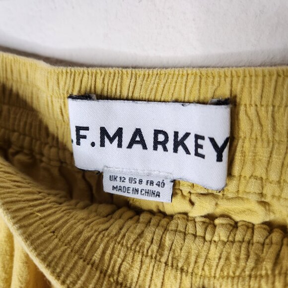 L.F. Markey Womens 8 Basic Linen Shorts Light Yellow - Picture 3 of 6
